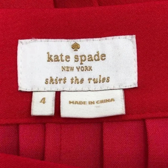 Kate Spade Coral Pleated Skirt Women's Size 4 - Picture 9 of 11
